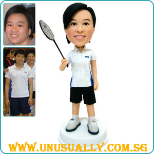 Full Custom Women Badminton Player Figurine
